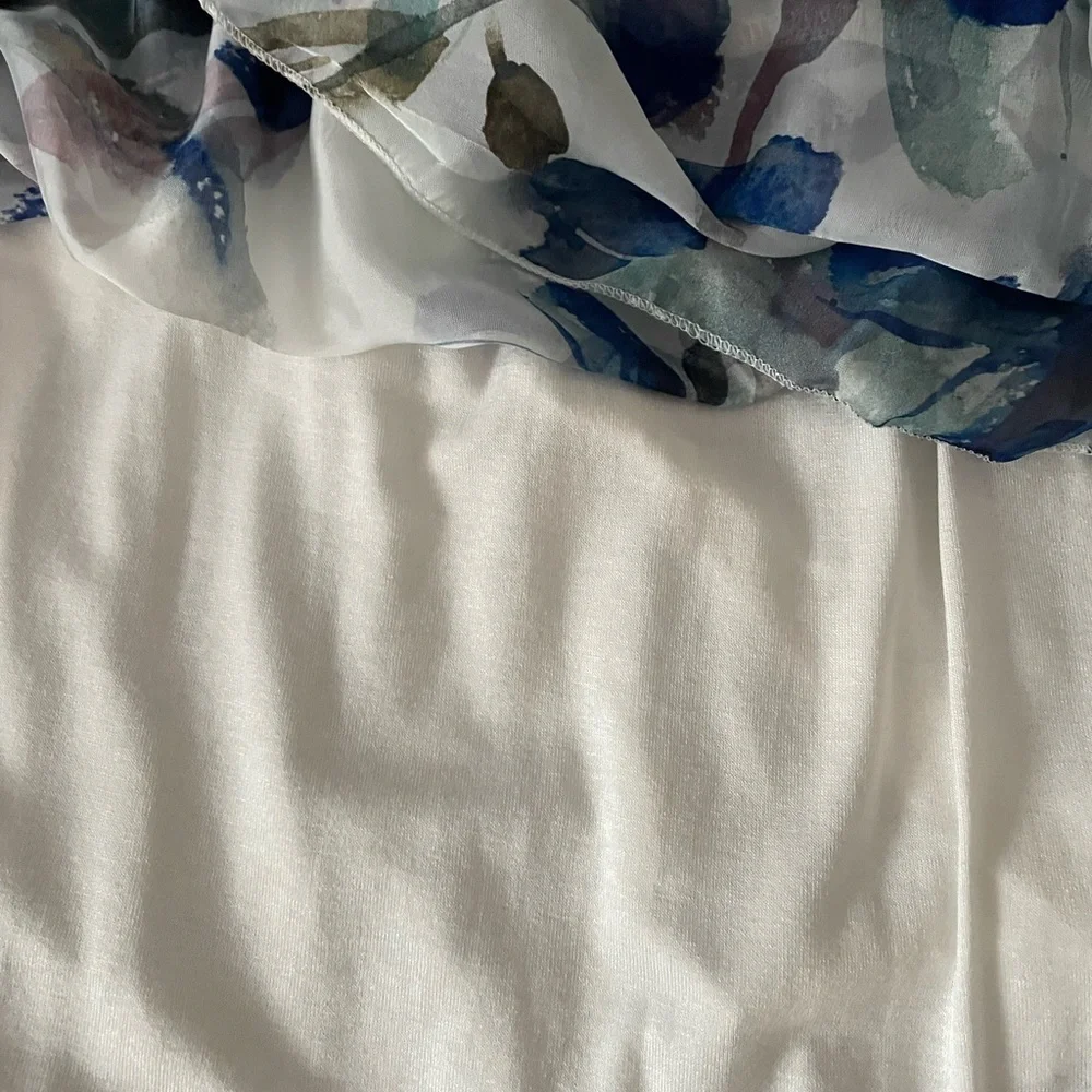 Le Raganne Blue and White Scoop Neck Maxi Sundress - Picture 10 of 11
